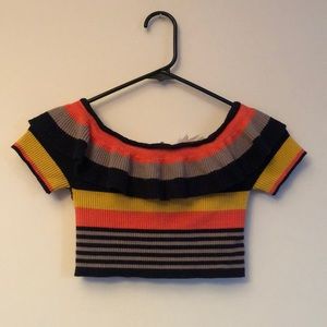 Urban Outfitters off the shoulder ruffled crop top